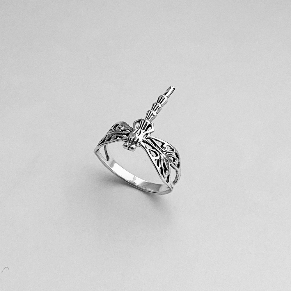 Sterling Silver Thin Dragonfly Ring, Boho Ring - image 5